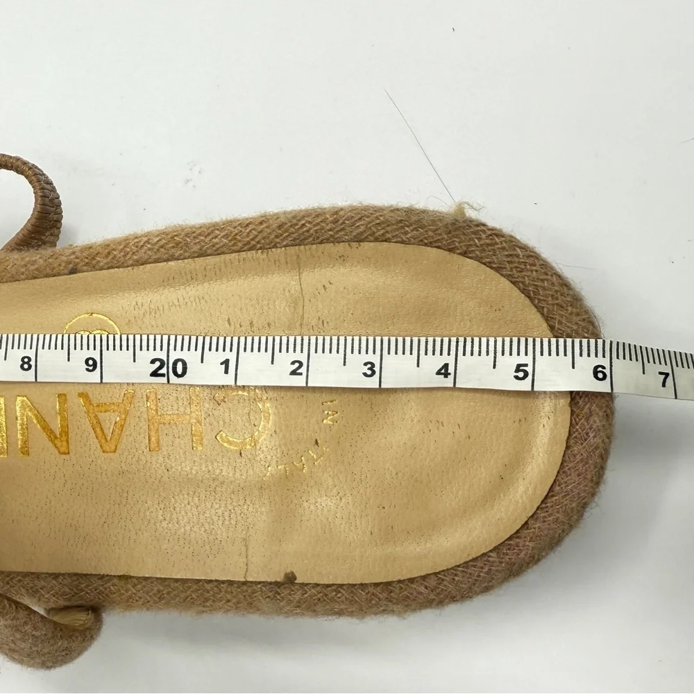 CHANEL 20B Camel and Pink Bi Color Tweed Ballet Slingback Sandal Flats EU 38.5 - Picture 13 of 13